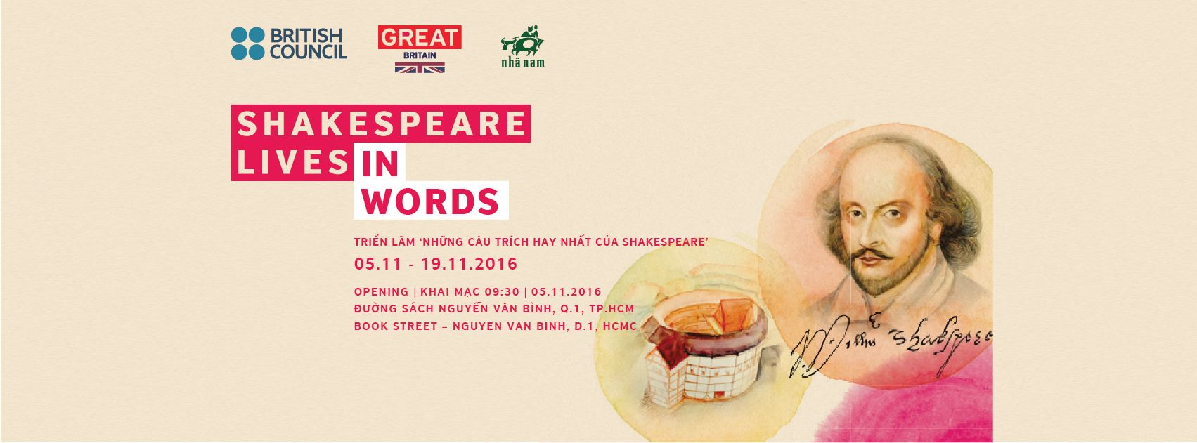 SHAKESPEARE LIVES IN WORDS: Triển lãm “Những câu trích hay của Shakespeare”