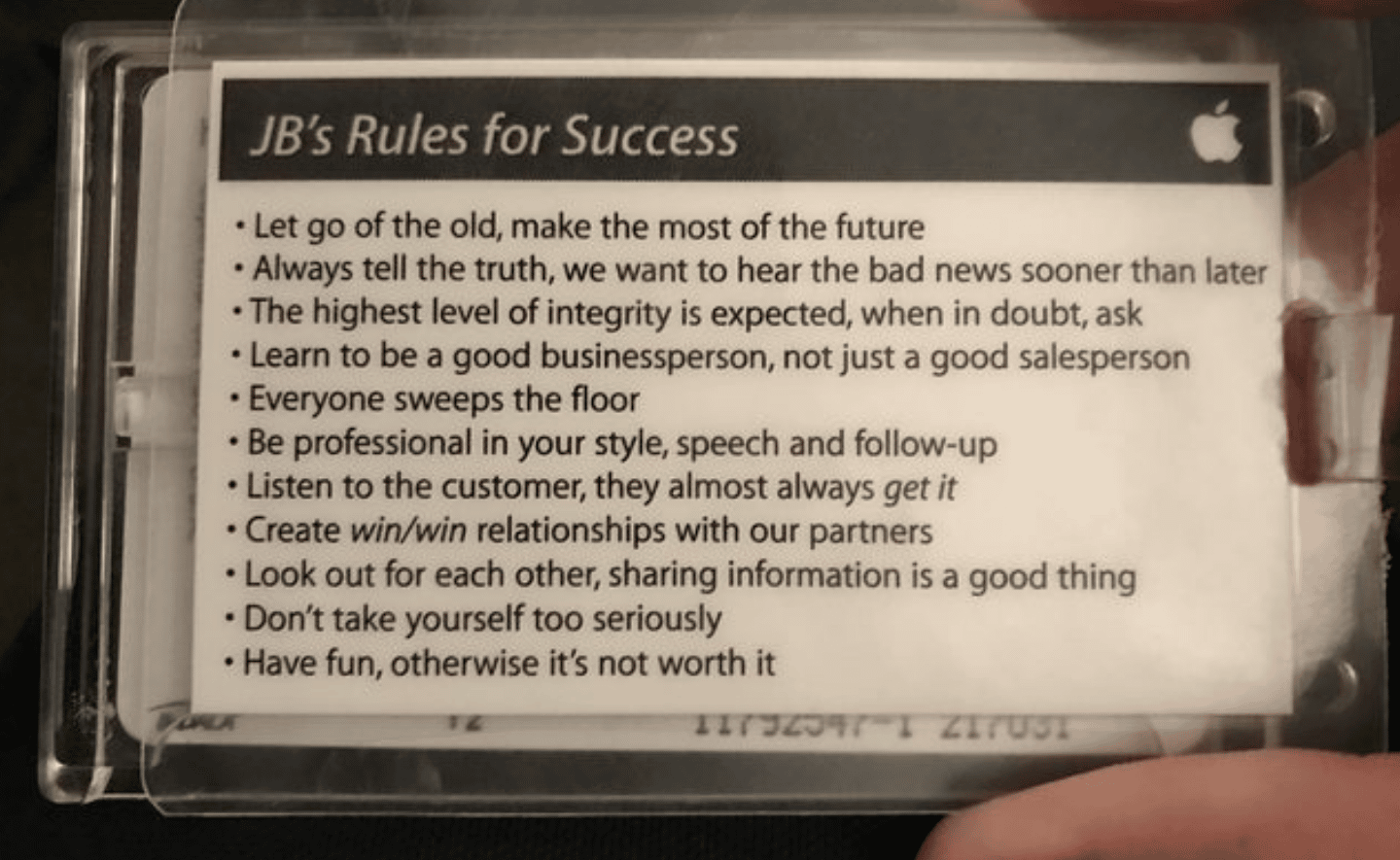 JB's Rules for Success: 11 