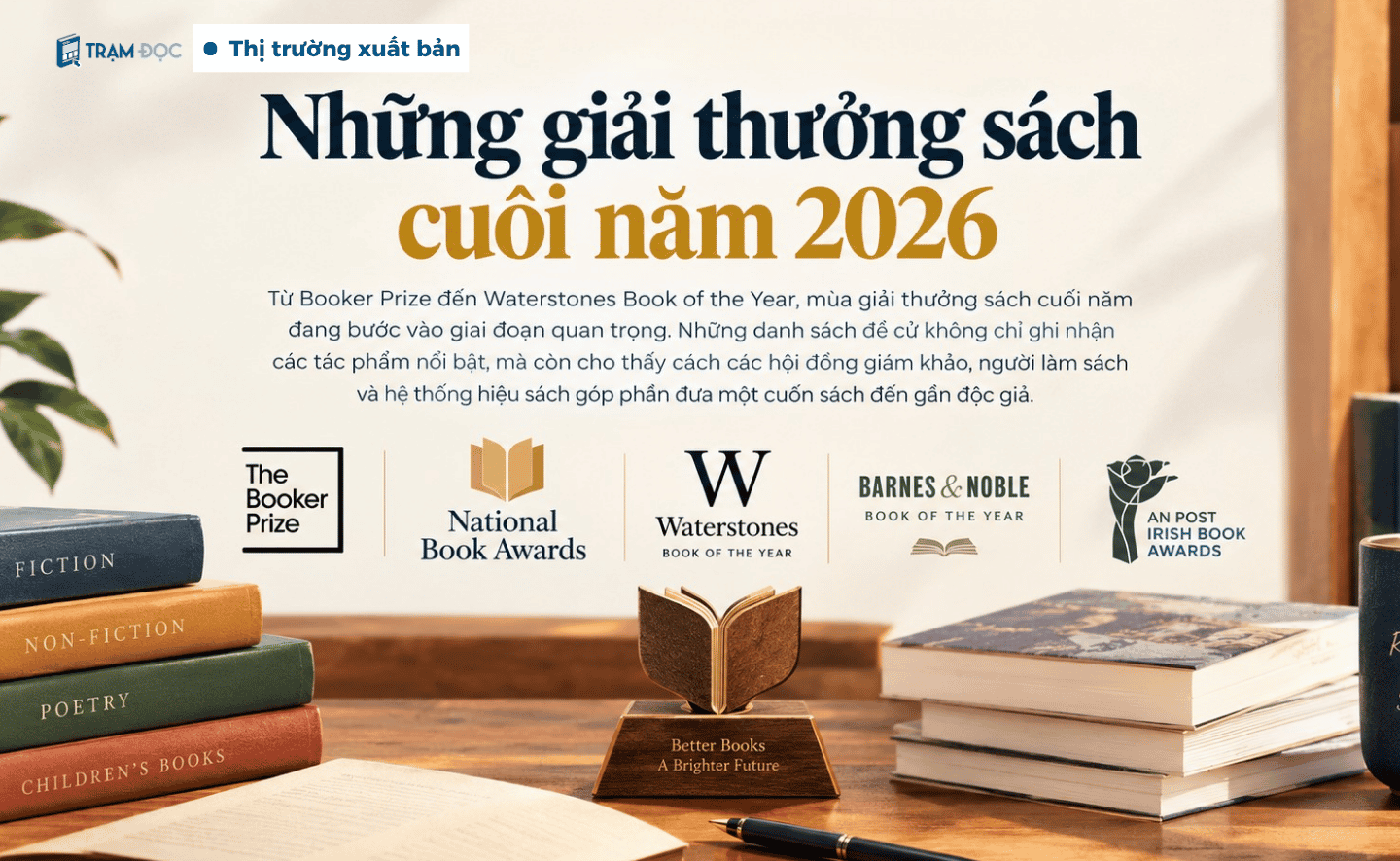 Mùa giải thưởng sách cuối năm 2026: Những danh sách đang định hình sự chú ý của độc giả