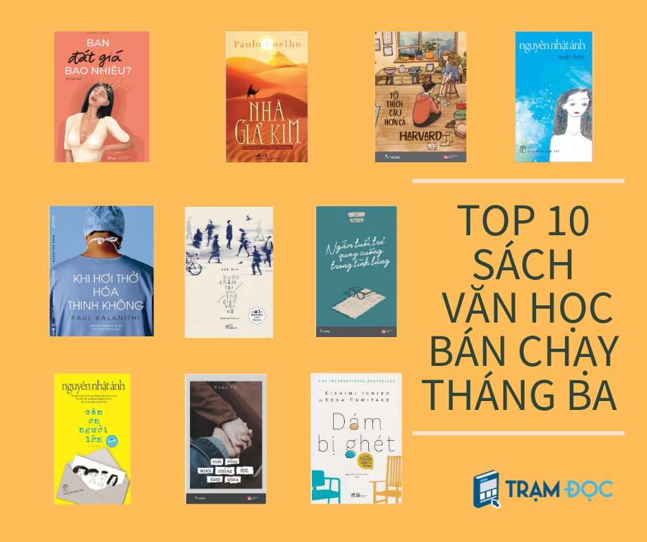 10 cuốn sách văn học bán chạy nhất trong tháng 3.2019