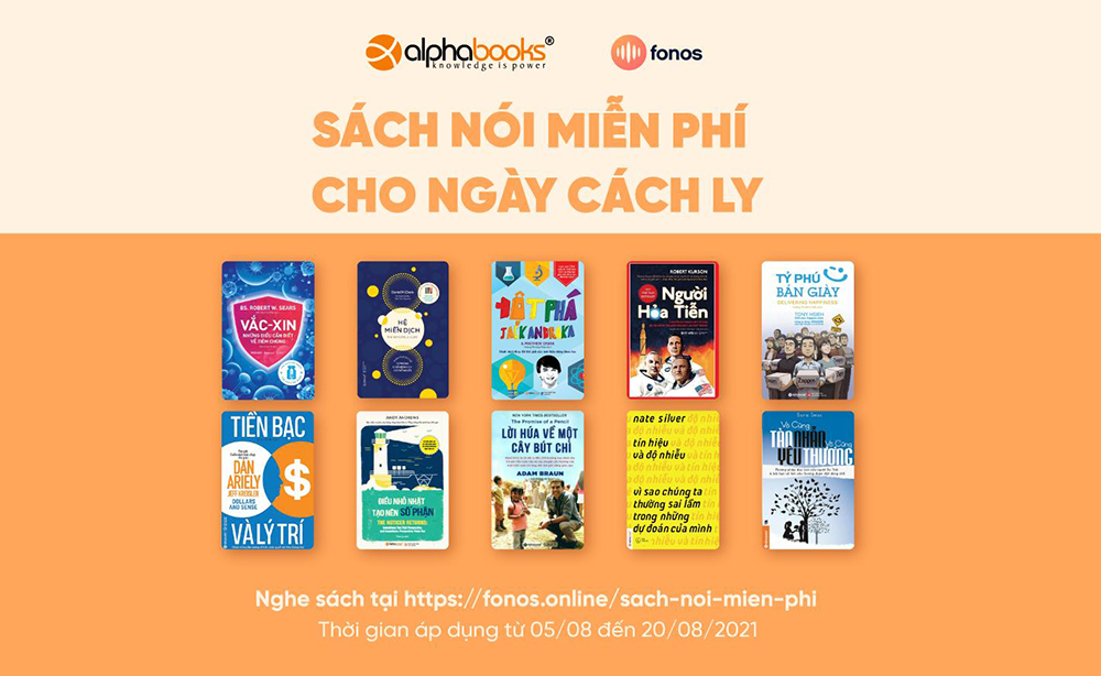 Alpha Books và Fonos: Tặng 200.000 lượt nghe sách nói miễn phí cho cộng đồng